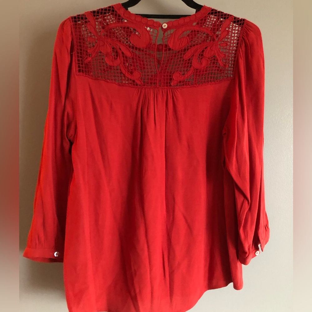 NWT Anthro Daniel Rainn Red Blouse - Picture 5 of 7